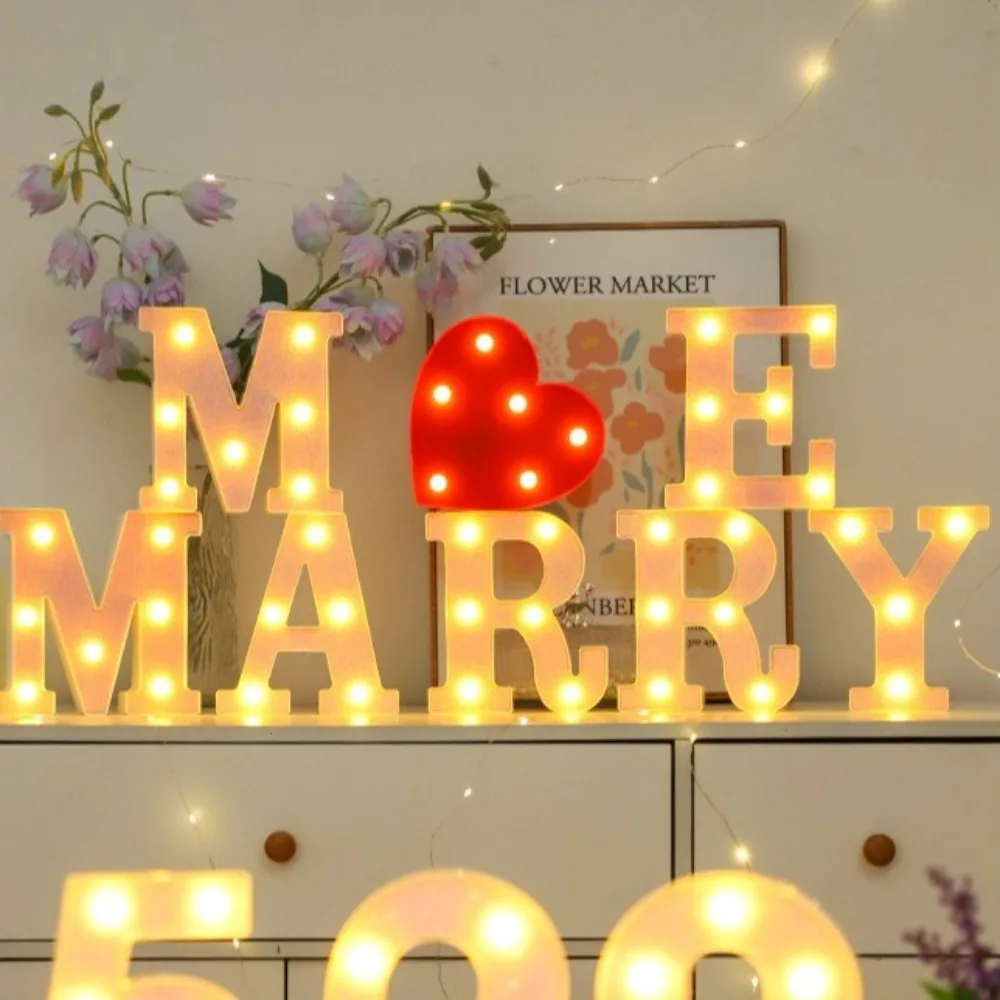 

Romantic Pink Alphabet LED Lamp LOVE Luminous Table Lamp Ornament Valentine's Day Gift 3D LED Letter Sign Night Light