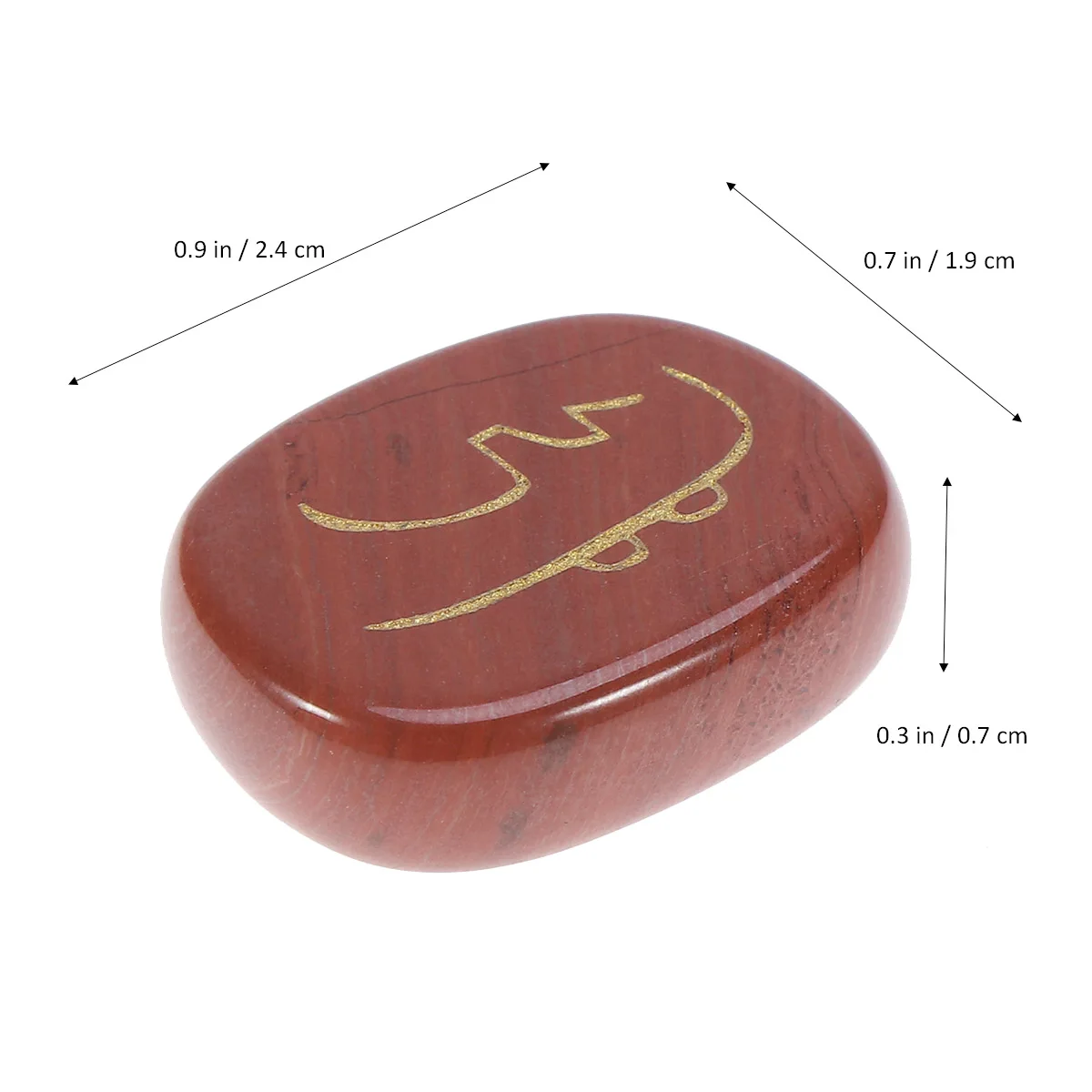 

Engraved Chakra Healing Gemstone Palm Stone For Meditation Dark Red Perfect Gift Oval Red