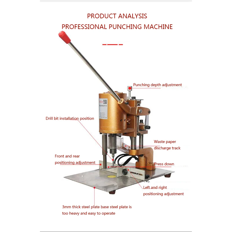 Imagem -02 - Máquina de Perfuração Redonda Única Voucher de Folhas Soltas Máquina de Perfuração de Papel Dk150 Tag Elétrico 220v 180w