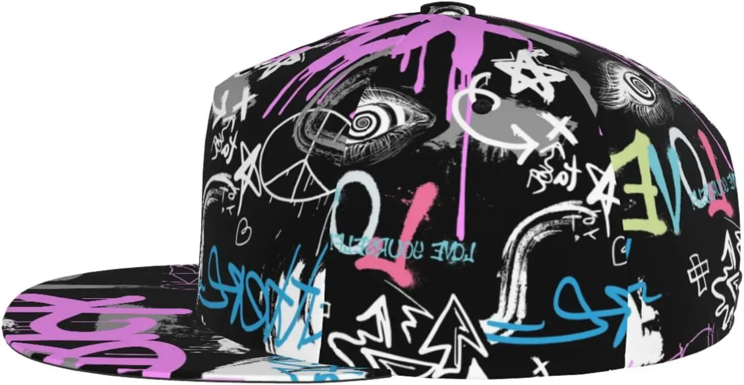 الكتابة على الجدران الفن قبعة بيسبول مضحك طباعة قابل للتعديل شقة بيل حافة قبعة الهيب هوب قبعة قبعة بيسبول للرجال النساء