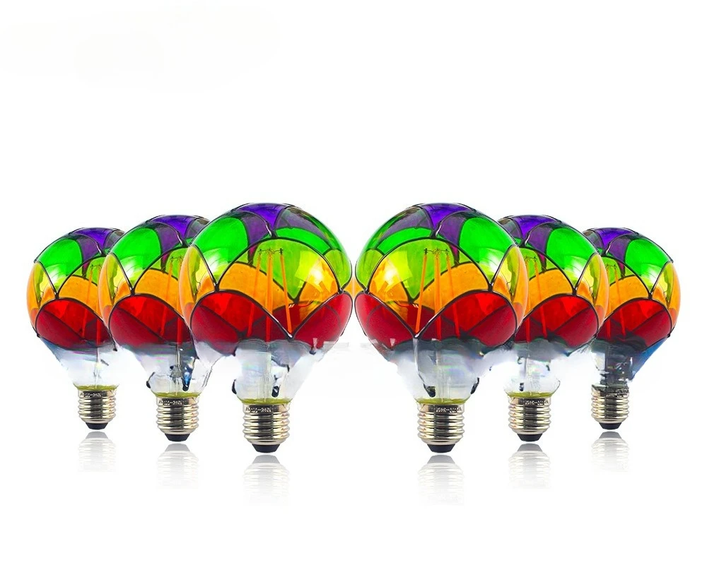 DIY Holiday Home Decoration Light Color ST64 G80 G95 G125 4W 220V 2700K Edison Painted Dining Room Bedroom Light