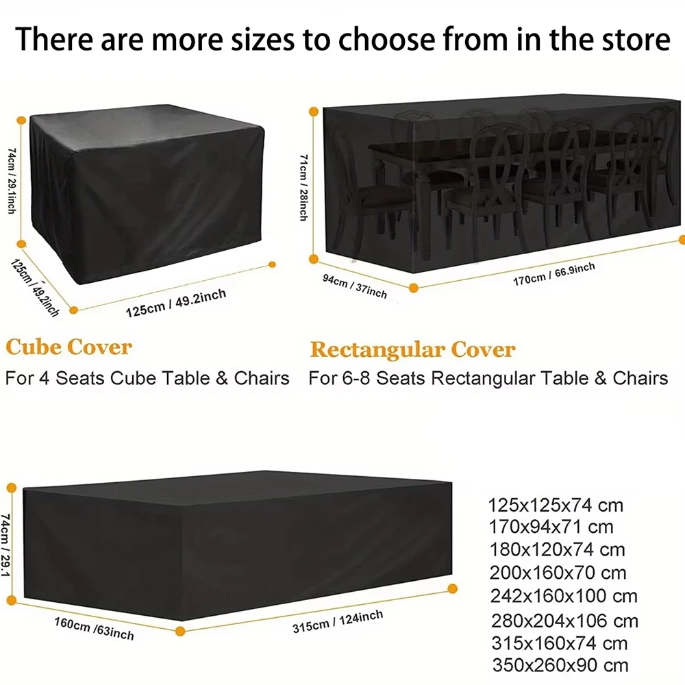 

Водонепроницаемый уличный терраса, садовая мебель, чехол от дождя и снега, чехол на стул, диван, стол и стул, пылезащитный чехол