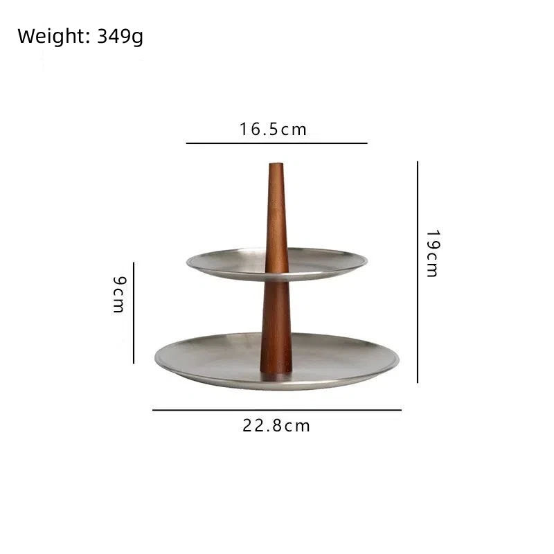Plateau de rangement en acier inoxydable mat, ornements d'entrée antiques, table à dessert, support 