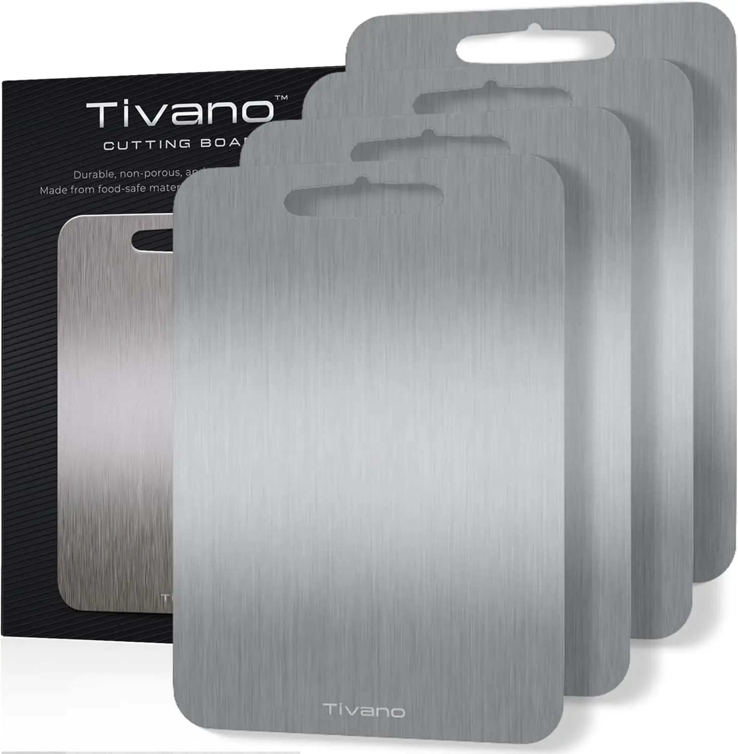 

Original TitaniumShield Cutting Board 12"x8" Metal Pro | Ultra Durable Titanium, Dishwasher Safe, Heat Resistant, Odo