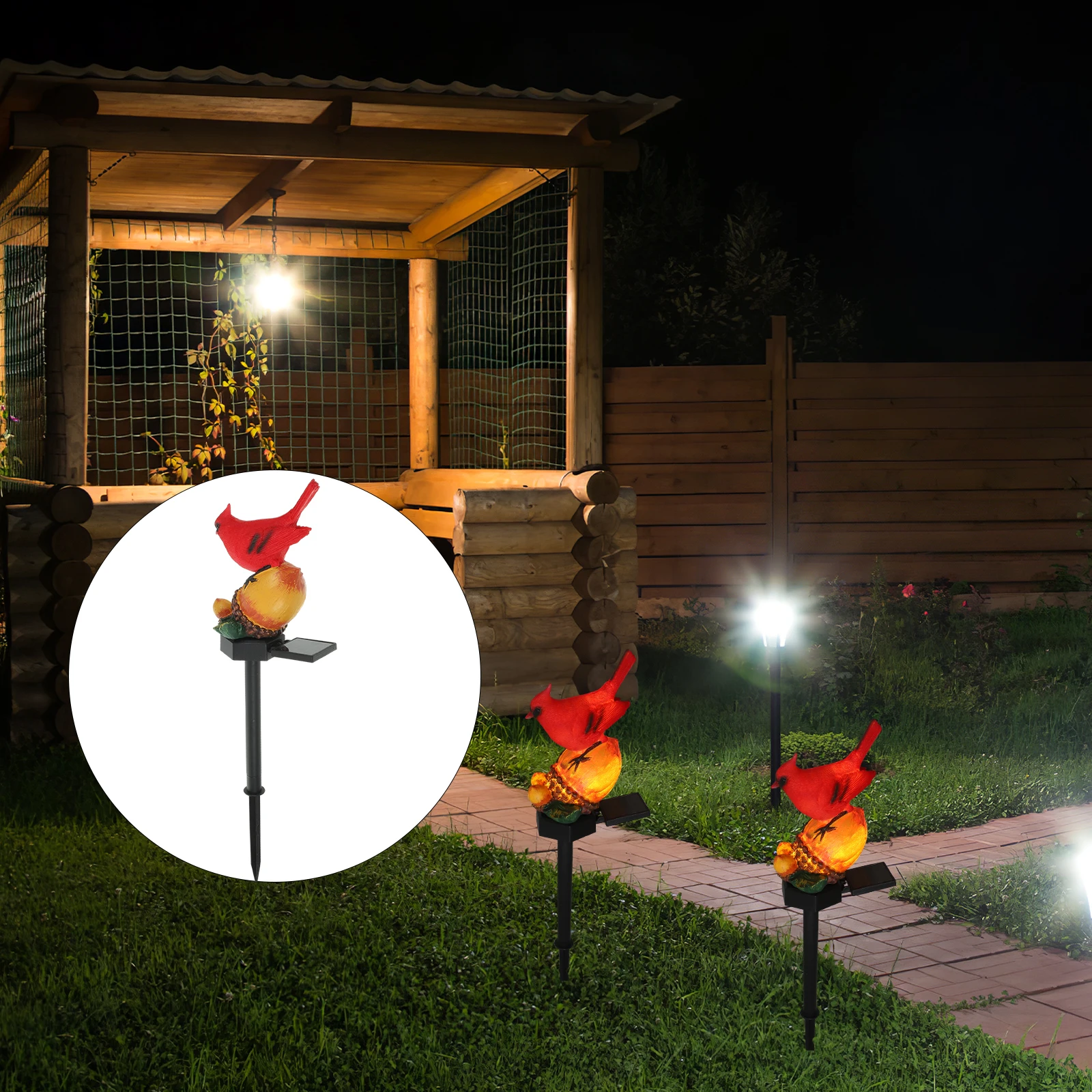 

Cartoon Bird Lights for Yard Garden Solar Powered Garden Lights Decor Easy Install Energy Saving Durable Outdoor Solar Lighting