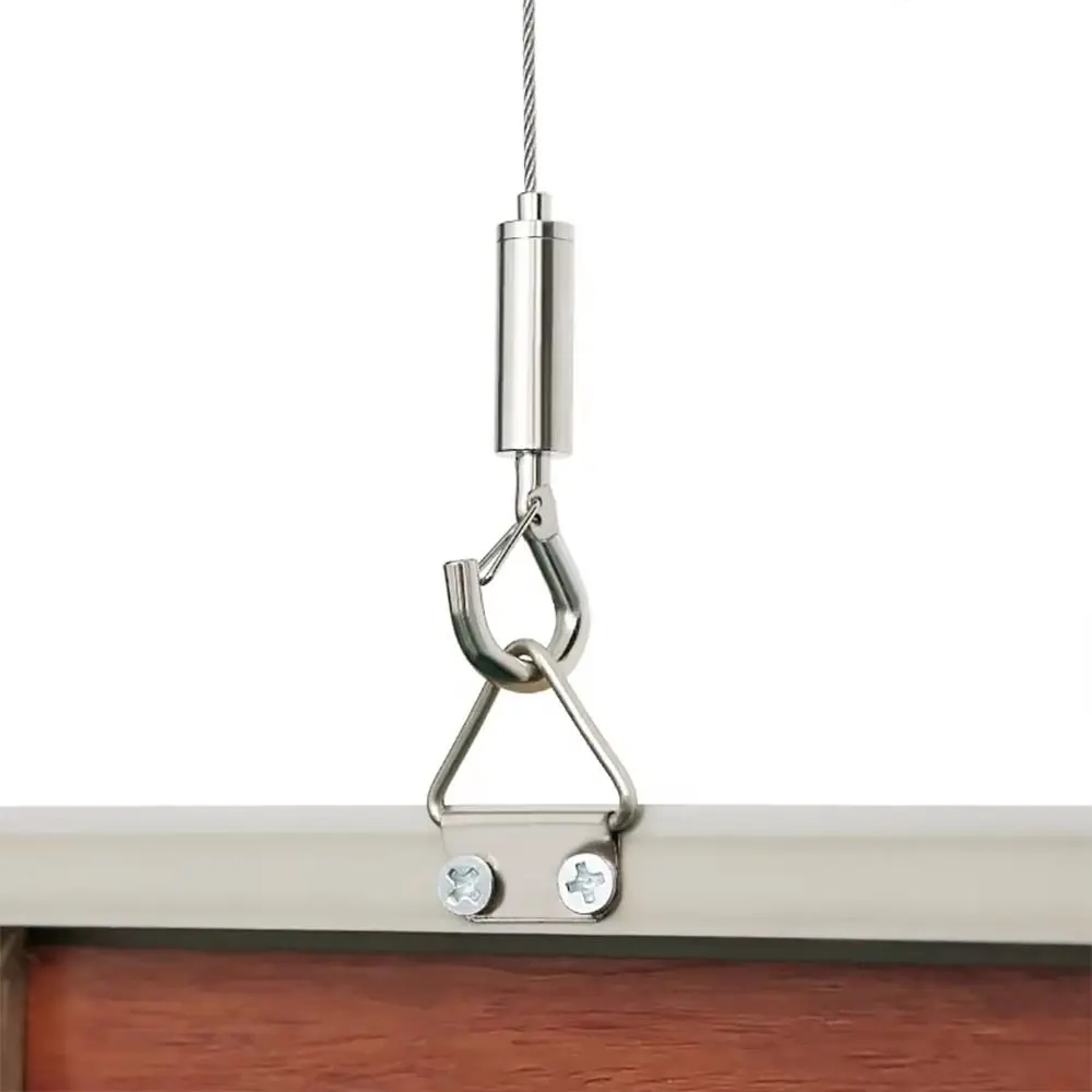 1Pcs 1.5mm Wire Rope Suspension Kit Stainless Steel Clip Code Hanging Cable Kit Load Bearing Adjustable Spring Hook