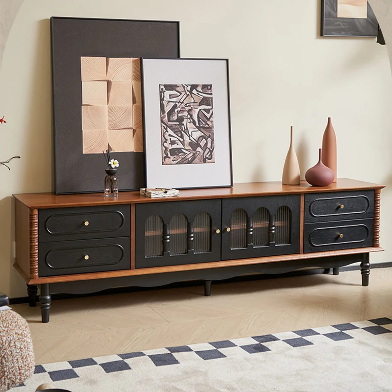 

Retro Floor Tv Stands Glass Monitor Display Mid Century Designer Tv Stands Speaker Wood Muebles Para Tv Chinese Style Furniture