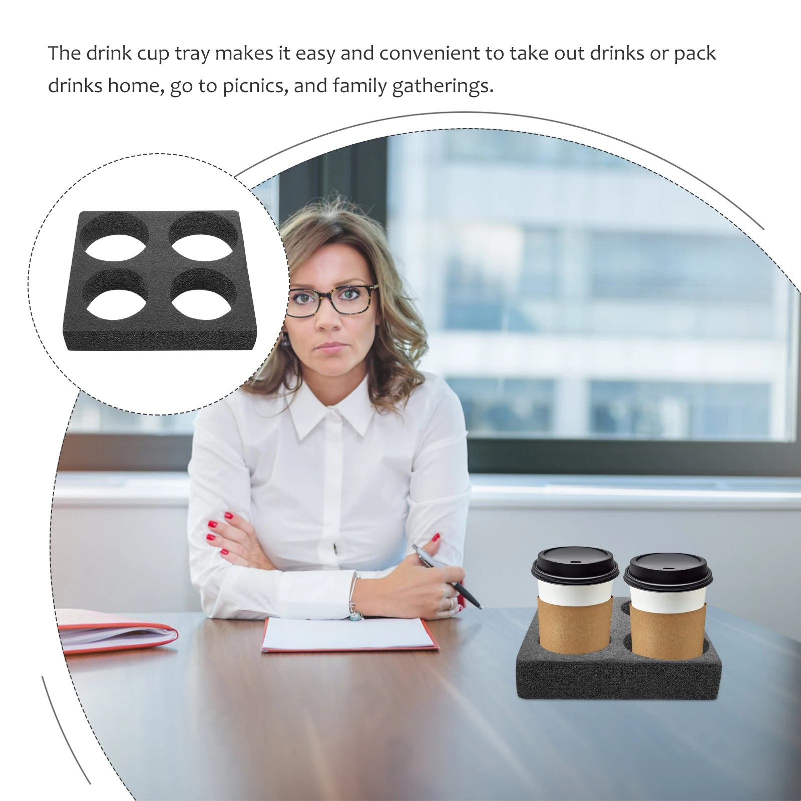 

Multi-Hole Cup Holder Tray For Coffee Milk Tea Takeout Packing Beverage Carrier Drink Cup Trays Cold Drinks Holder Outdoor