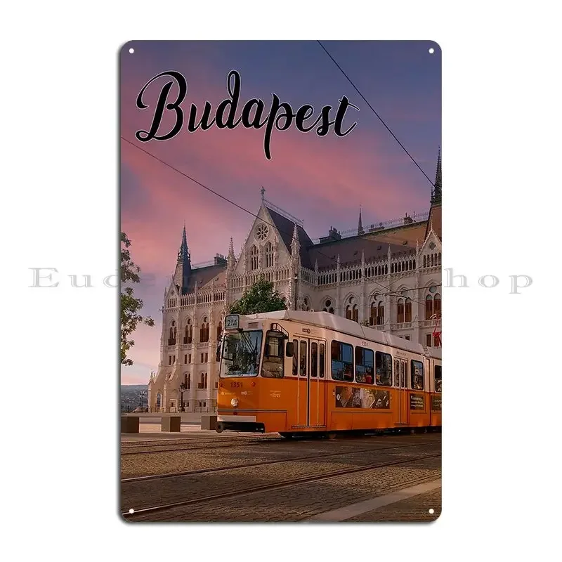 Budapest Postcard Metal Plaque Poster Living Room Cinema Wall Mural Designer Club Tin Sign Poster