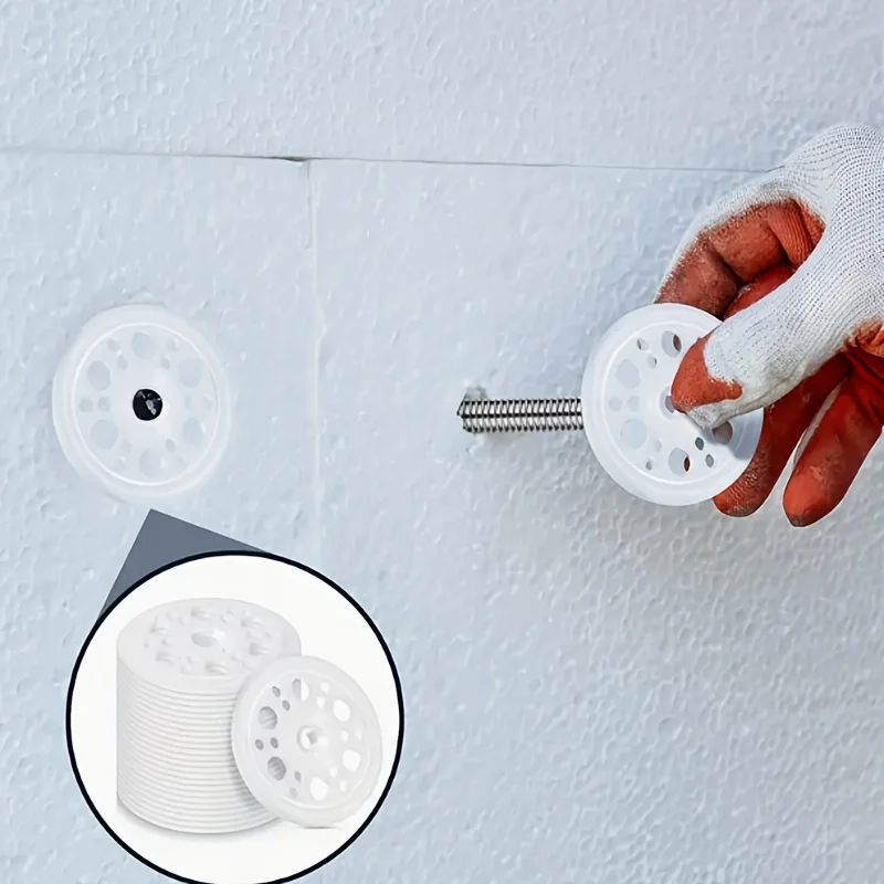 100PCS PlasticWasher,Insulation Board Ceiling Disc Gasket,Used for Fixing and Supporting Hard Foam Insulation Panels,And Distrib