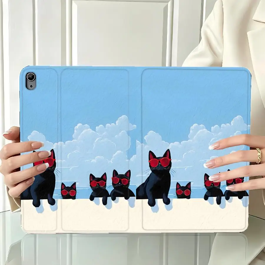 Creative Cat Drinking Alcohol Cool With Pencil Holder Case for Xiaomi Pad 6s Pro 7 Ultra Redmi Pad SE K Pad 8.8 9.7 12.4 Inch