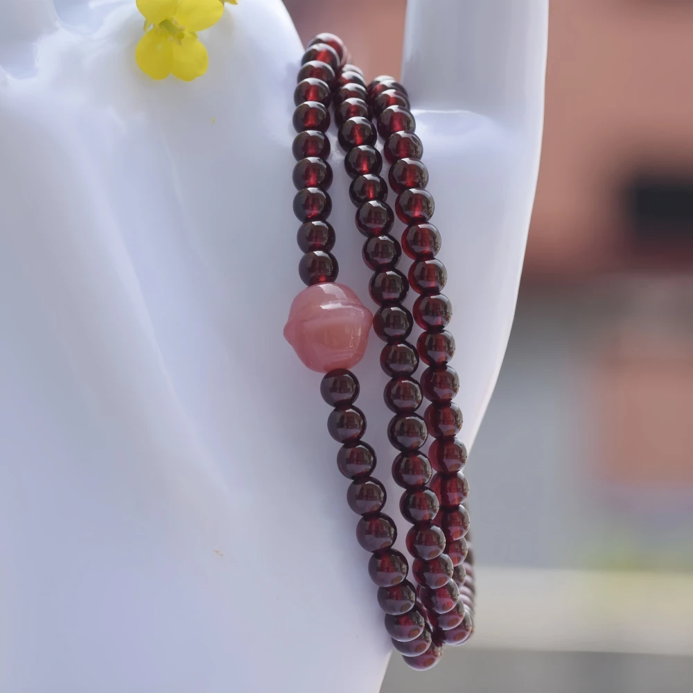 Natural Garnet Multi Circle Bracelet Salt Source Agate Bell Transport Bead Women's Handstring Rwbuy Brand Design