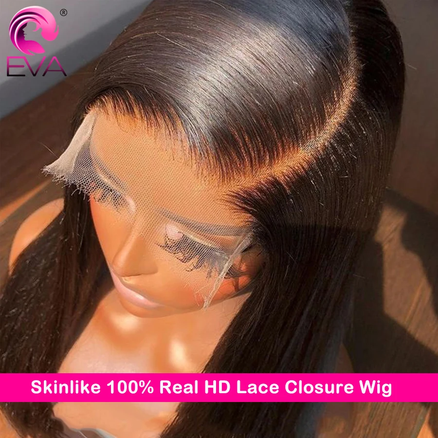 Eva Hair 100% Real HD Closure Wig 5x5 6x6 7x7 HD Lace Closure Wigs Glueless Wig Human Hair Ready to Wear HD Lace Closure Wigs