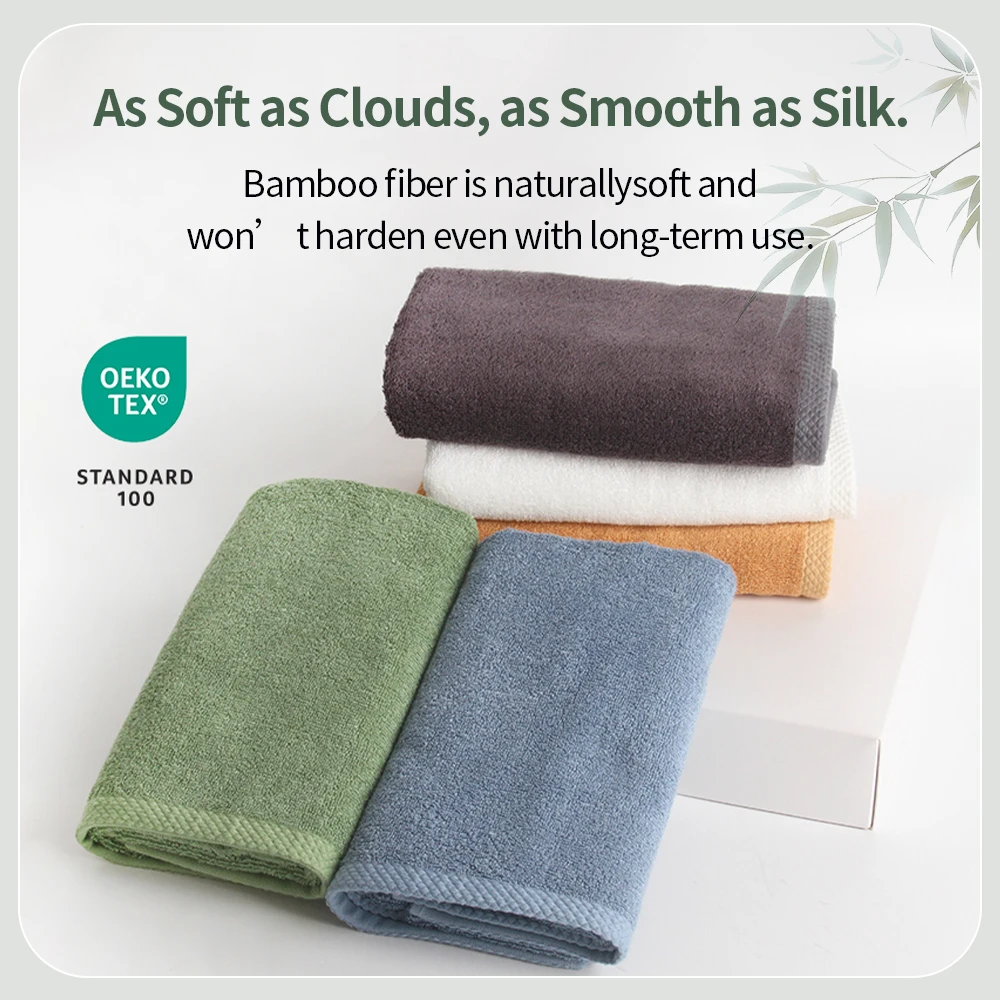 1/2pcs 100% Bamboo Fiber Towels Set 40x90 Home Bathroom Towels Washcloth Adults Face Towel Thick Absorbent Luxury Bathroom Towel
