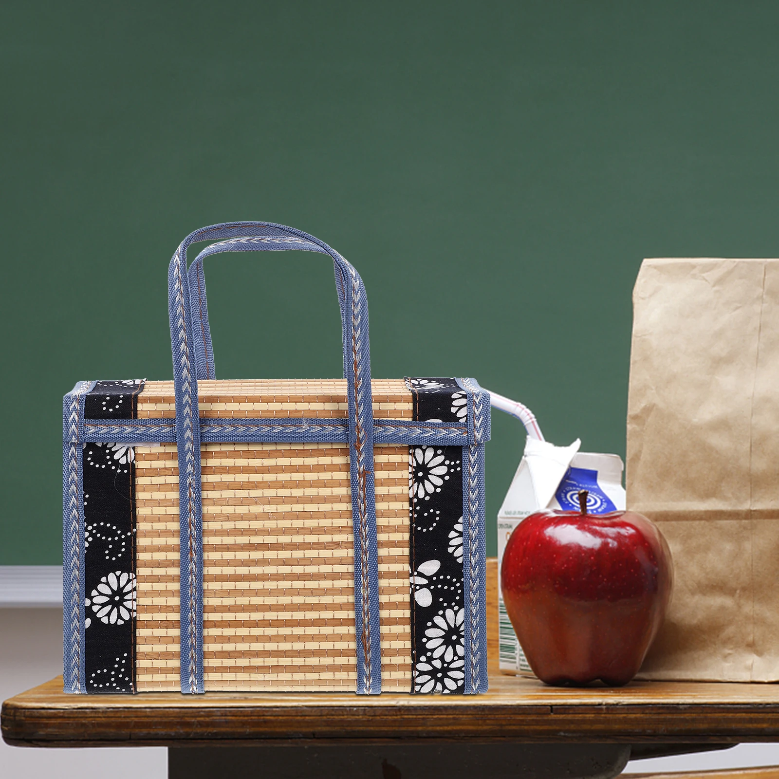 

Bamboo H Carrying Woven Picnic Storage Basket H held Storage Basket Gift Fruit Packing Kitchen Container
