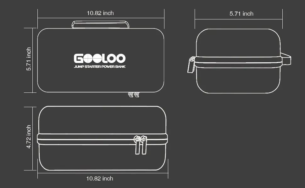 Für GOOLOO GT4000 GT3000 GE1200 GP4000 PLUS Starthilfegerät EVA-Aufbewahrungsbox Tragbare Schwarze Powerbank-Aufbewahrungstasche – Detail 6