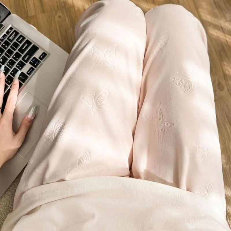 سانريو مرحبا كيتي السراويل المنزلية الدافئة والفضفاضة غير رسمية الخريف الشتاء Kawaii أنيمي موضة بنطلون الدعاوى السراويل ، مجموعة ملابس رياضية النساء #4