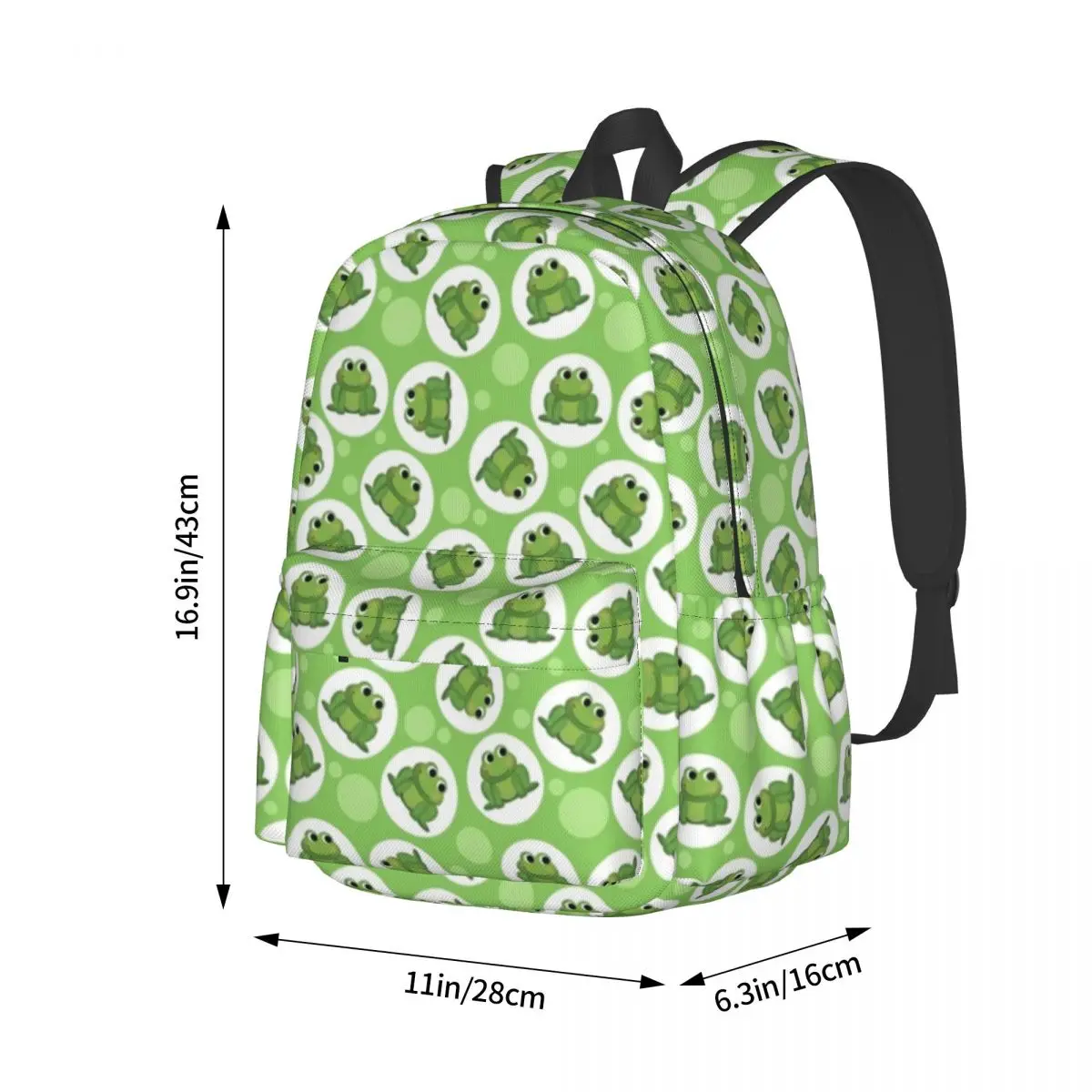 Imagem -04 - Mochila de Sapo Verde Bonito para Mulheres Amor dos Desenhos Animados Mochilas Universitárias de Alta Qualidade Grandes Bolsas de Escola Secundária Mochila Kawaii