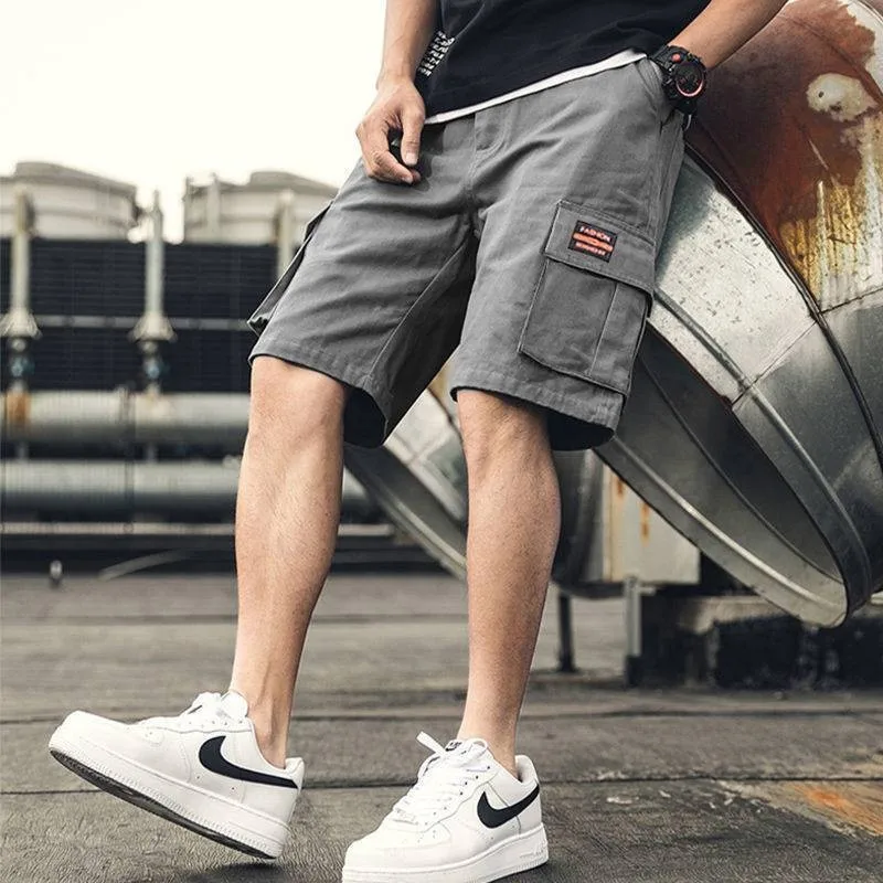 

Cargo Shorts Men's Casual Shorts Elastic Waist Sweatshorts Multiple Pockets Middle Pants Summer Men Clothing Streetwear Pants