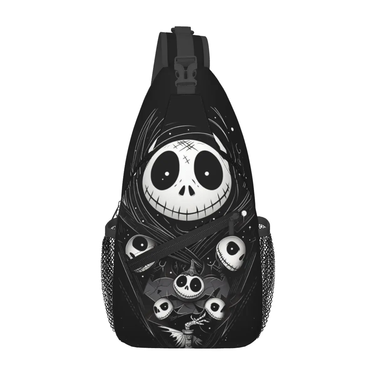 Custom Halloween The Nightmare Before Christmas Shoulder Backpack Shoulder Chest Bags for For Hiking Jack Skellington Sling Bag