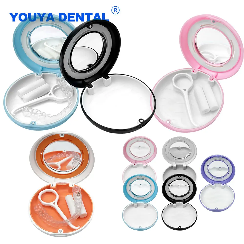 

Mouth Guard Case Retainer Tray Case Orthodontic Oral Hygiene Plastic Braces Container Hook Air Vent Holes Aligner Holder Denture