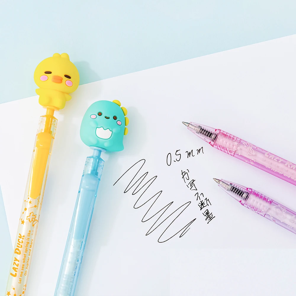 Iigen 5pcs/set Kawaii Gel Pens Cartoon Animal Cute Writing Pen School Supplies Creative Japanese Kawaii Stationery Gift for Kids