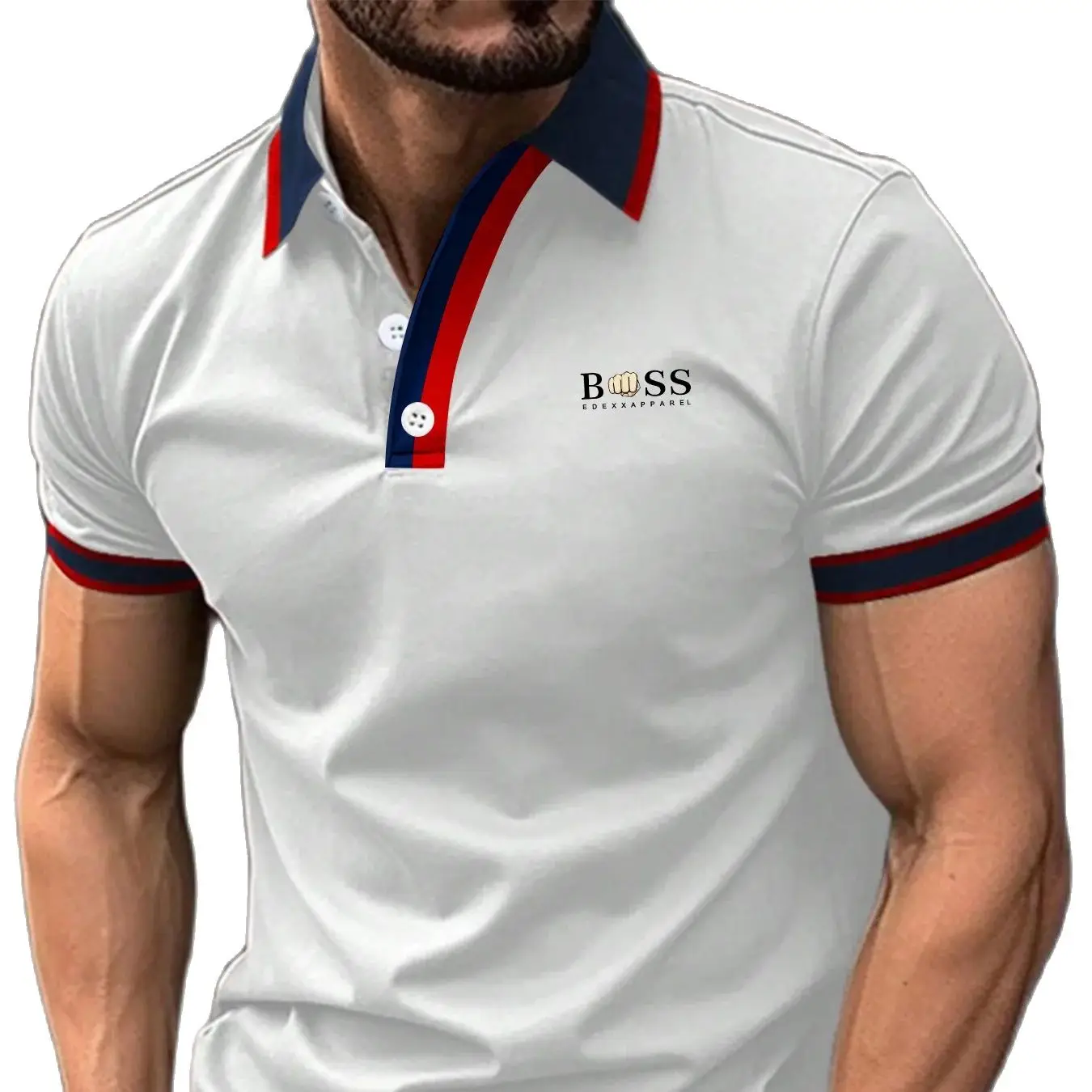 

New High Quality Spring/Summer Men's Polo Shirt Button Fashion Casual Business T-shirt Sports Breathable Top