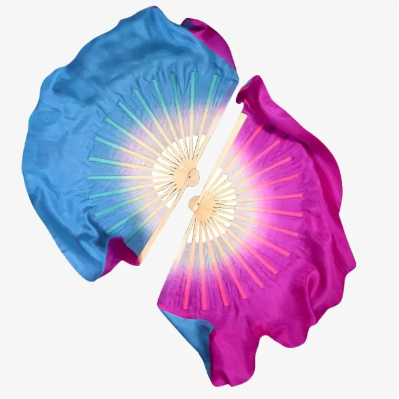 Real Silk or Silk-imitation Double-sided Dance Fan Classical Dance the Big River Two-color Dance