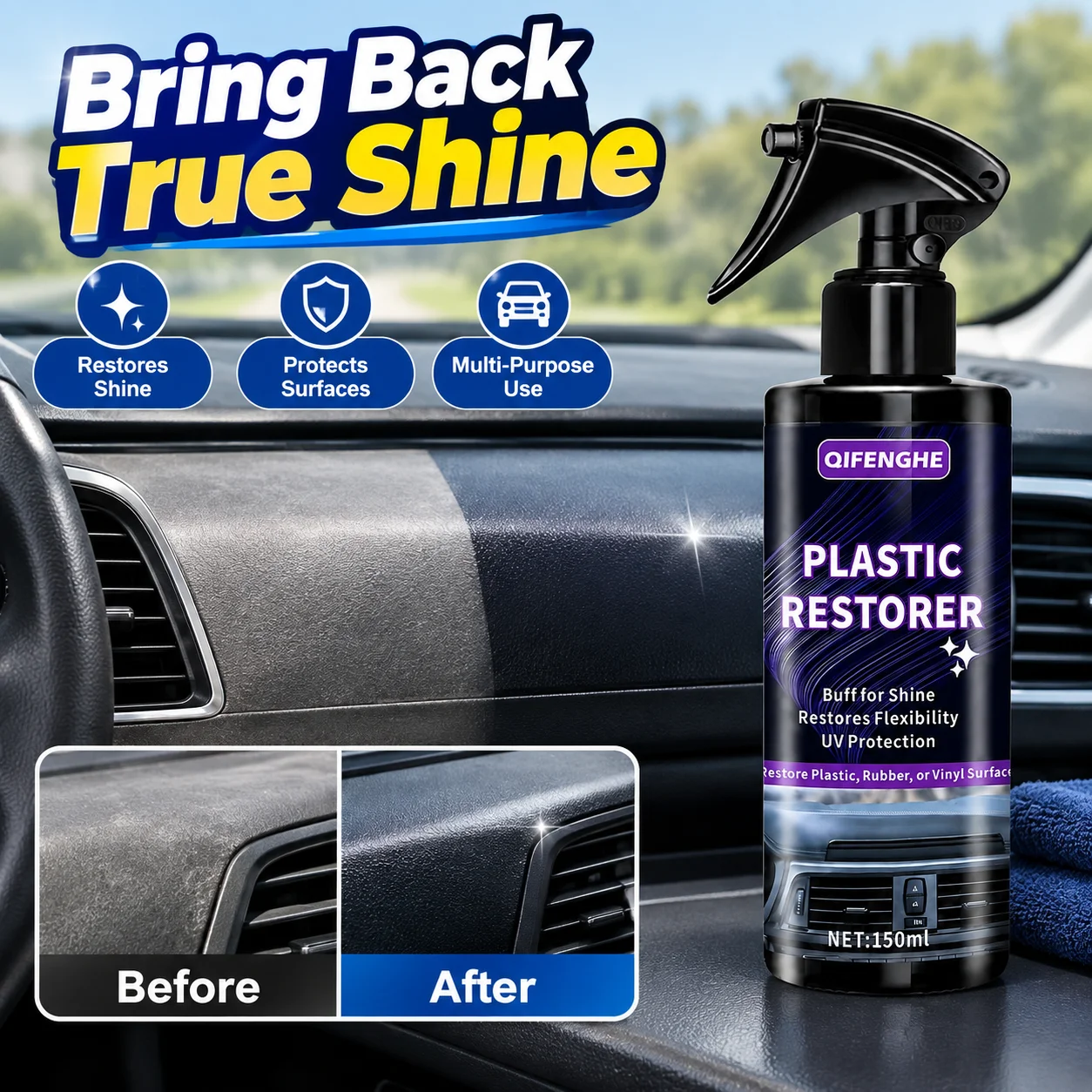 Plastic Restorer Plastic Surface Refurbishment Agent, Plastic Restoring Paste, No Sanding Needed, Scratch Repair Compound, Anti-