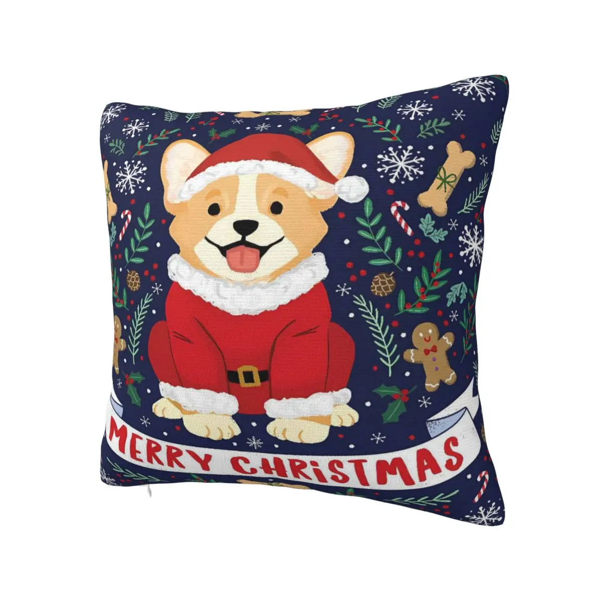 Merry Christmas Dogs Pillow Cover Retro Trendy Pillow Case For Sofa Car Home Decor Cushion Cover Soft Graphic Pillowcases