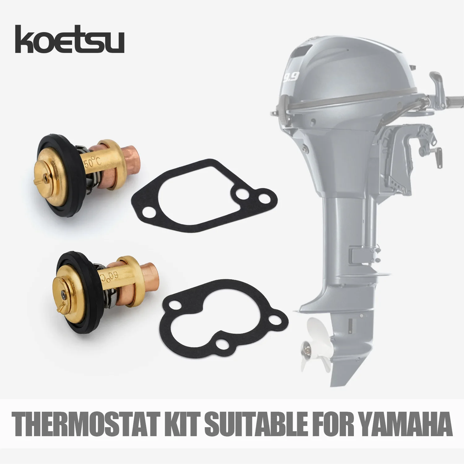 KOETSU Outboard Motor Thermostat Kit, Suitable for Yamaha Outboard Motors, Includes Temperature Control Switch and Paper Gasket
