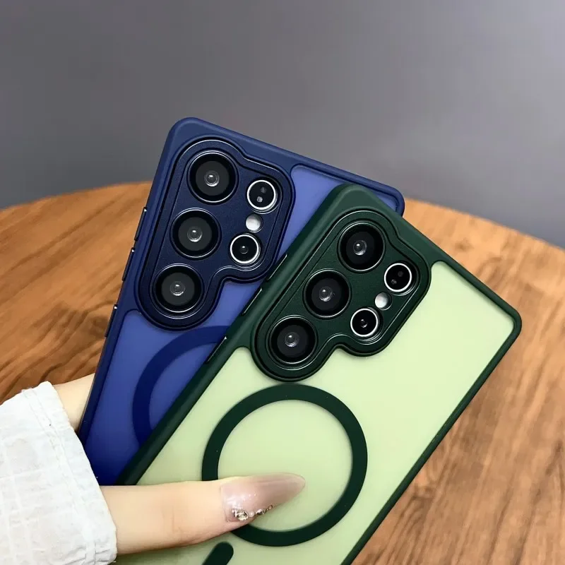 Magnetic Luxury Matte Translucent Armor Shockproof Case For Samsung Galaxy S26 S25 S24 Ultra Plus Magsafe Wireless Charge Cover - náhled 4