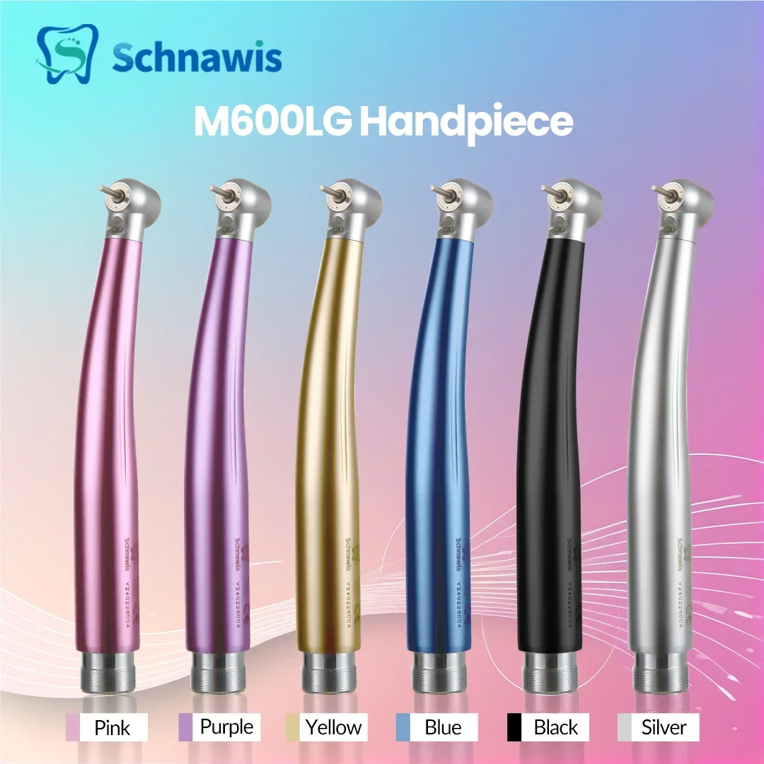 

Colorful Dental LED E-generator M600LG Push Button High Speed Handpiece Air Turbine Triple Water Spray Hand piece 4hole 2hole