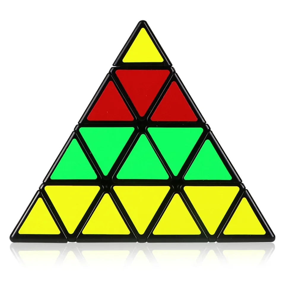 [ECube] QiYi 4x4x4 Pyraminx profesjonalna kostka prędkości 4x4 Puzzle magiczna czarna kostka bez naklejek edukacja dla dzieci zabawki prezentowe