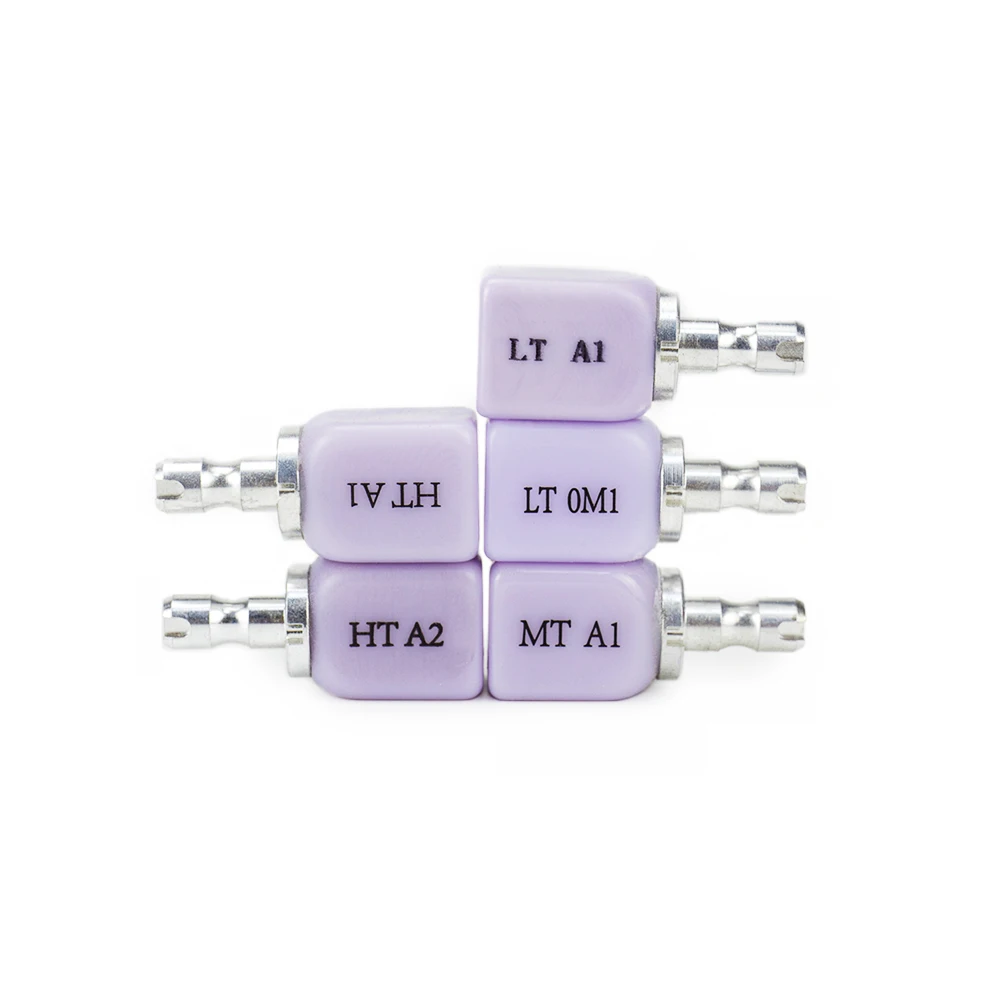 Novo tipo de blocos cerâmicos de vidro de dissilicato de lítio C14 HT/LT/MT OM cores de materiais de laboratório