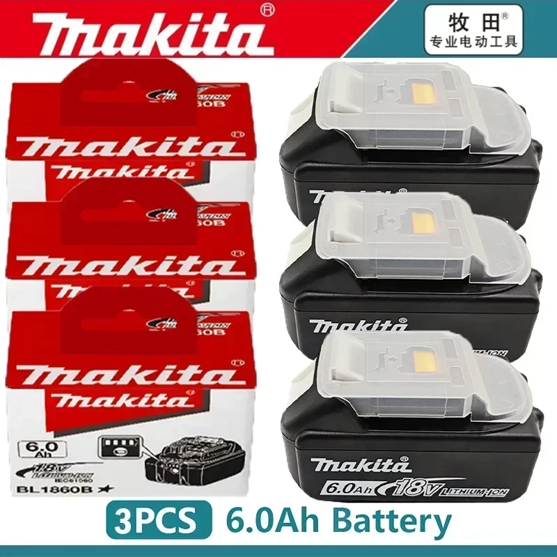 Original Makita 18V Akku 6Ah, mit Akku-Anzeige, wiederaufladbarer Makita-Akku, BL1830 BL1840 BL1850 Elektrowerkzeug-Akku