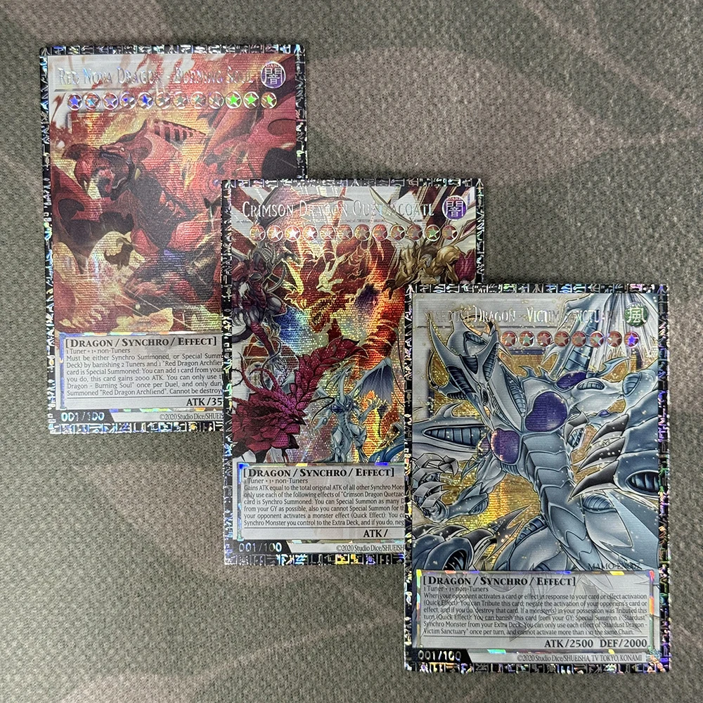 Colección Orica YUGIOH, Tarjetas Proxy DIY, Dragón de Polvo Estelar, Santuario de Víctimas, Dragón Carmesí, Quetzacoatl, Dragón Nova, Dragón Ardiente NotOrigi
