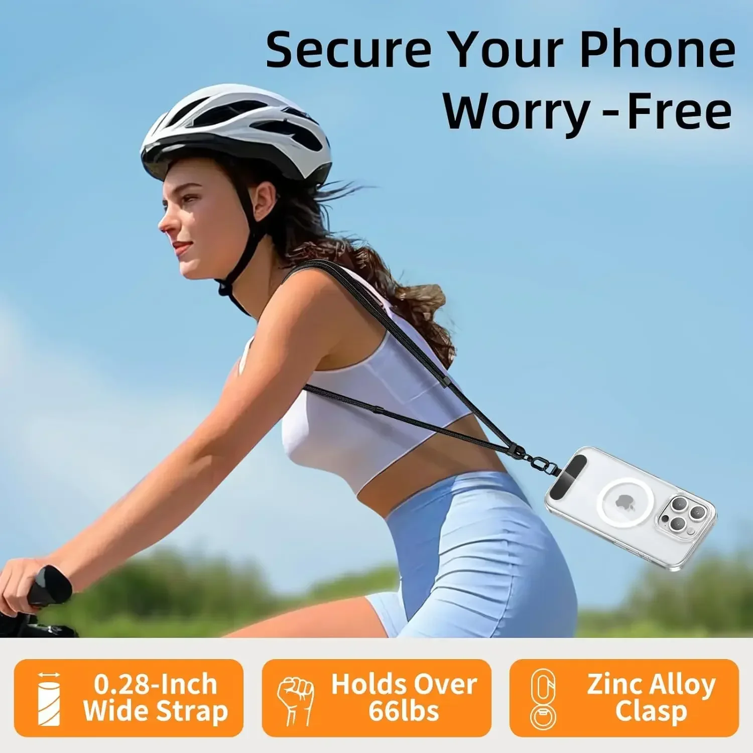 العالمي قابل للتعديل الهاتف الحبل Crossbody قلادة حزام جراب هاتف حبل معلق طويل مع كليب مكافحة خسر دائم وقوي #6