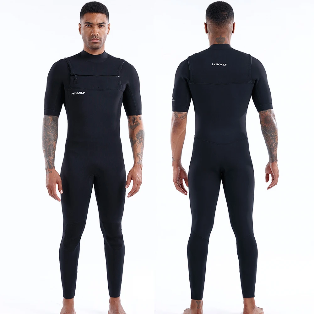 Men Winter Wetsuit 3/2mm CR Neoprene Super Stretch Cr Warm Surfing Jacket Cross-open Chest Pulls Lined Thermal Fabrics Surf Suit