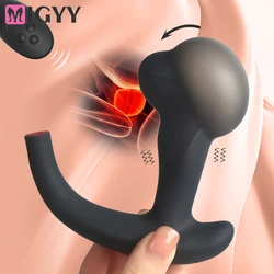 Inflatable Anal Plug Dilator Expandable Dildo Pump Silicone Anus Butt Anal Dilation Prostate Massager Anal Sex Toy for Men Adult