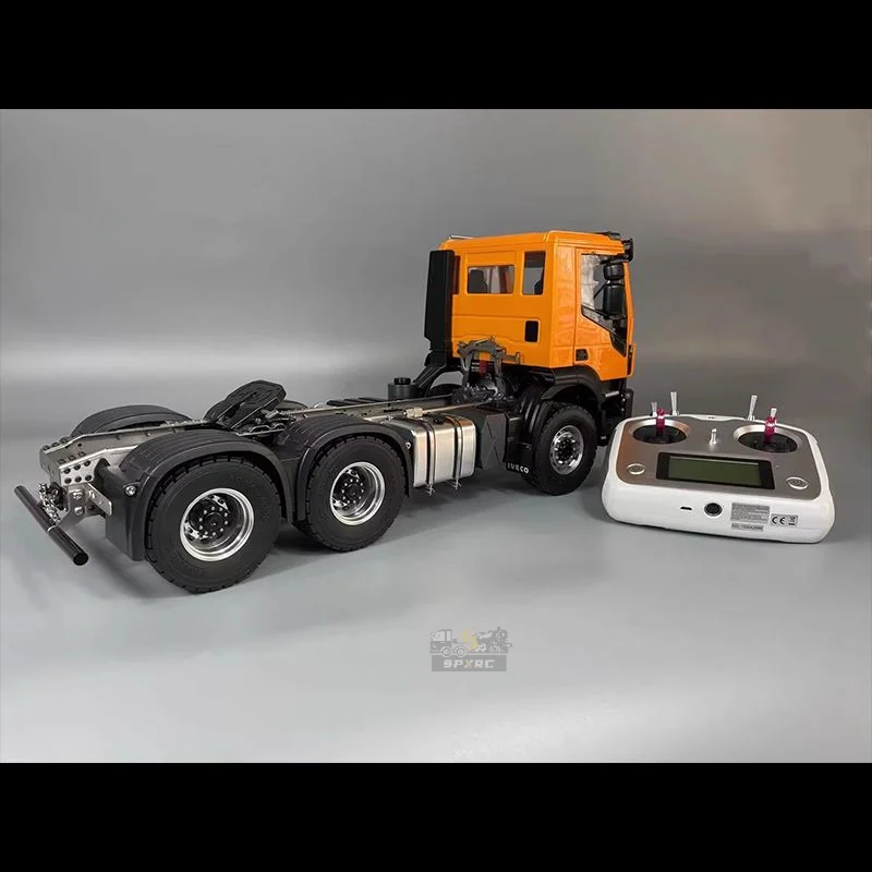 1/14 Truck  6x4 Tractor Simulation Trailer Metal Chassis For Tamiya  Lesu Scania Man Actros Volvo Parts Rc