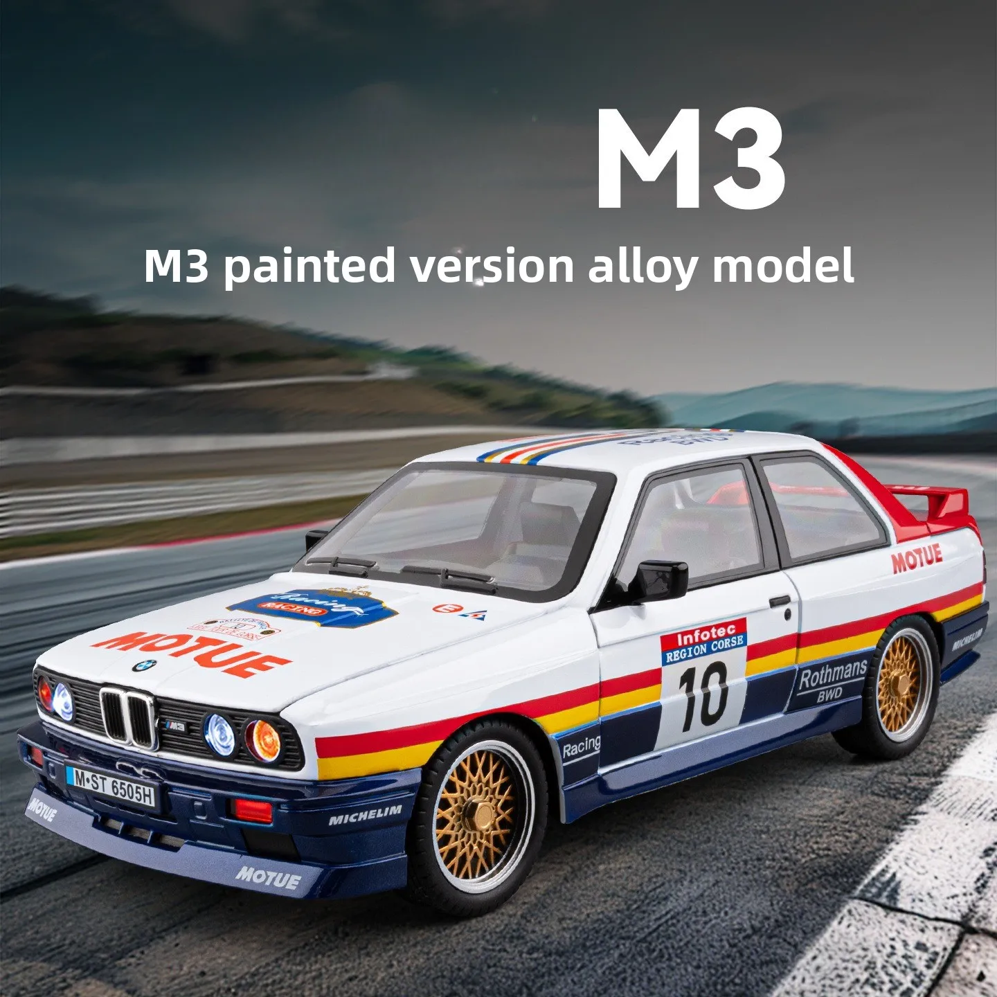 1:24 M3 Legierung Auto Modell Sound und Licht Zurückziehen Kinder Spielzeug Sammlerstücke Geburtstagsgeschenk