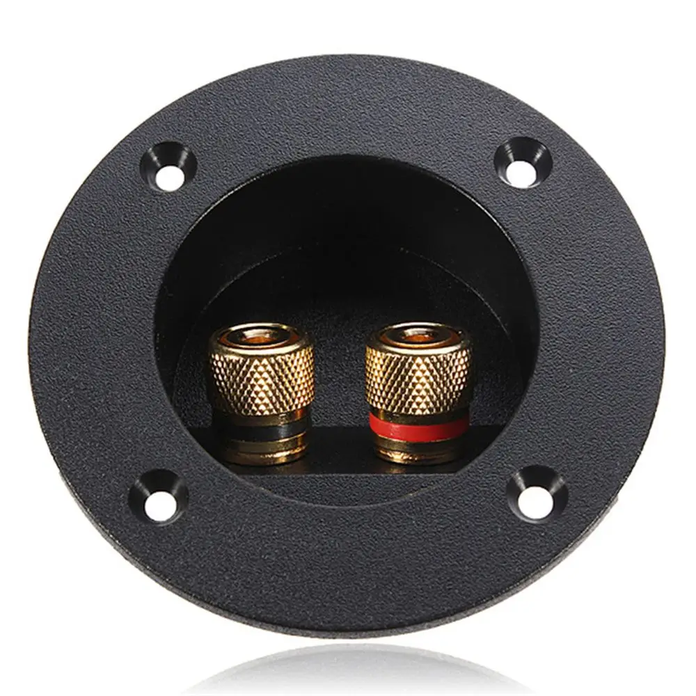 Schwarze Vergoldete Stereo-Stecker Lautsprecher-Anschlussklemmen Subwoofer Runde Boxen mit 2 Bananensteckern