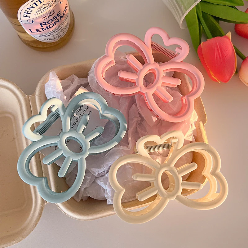 Candy Color Cat Bow Hair Clip Women Plastic Claw Clip Fashion Crab Hair Clip For Girls Sweet Hair Claw Hair Accessories