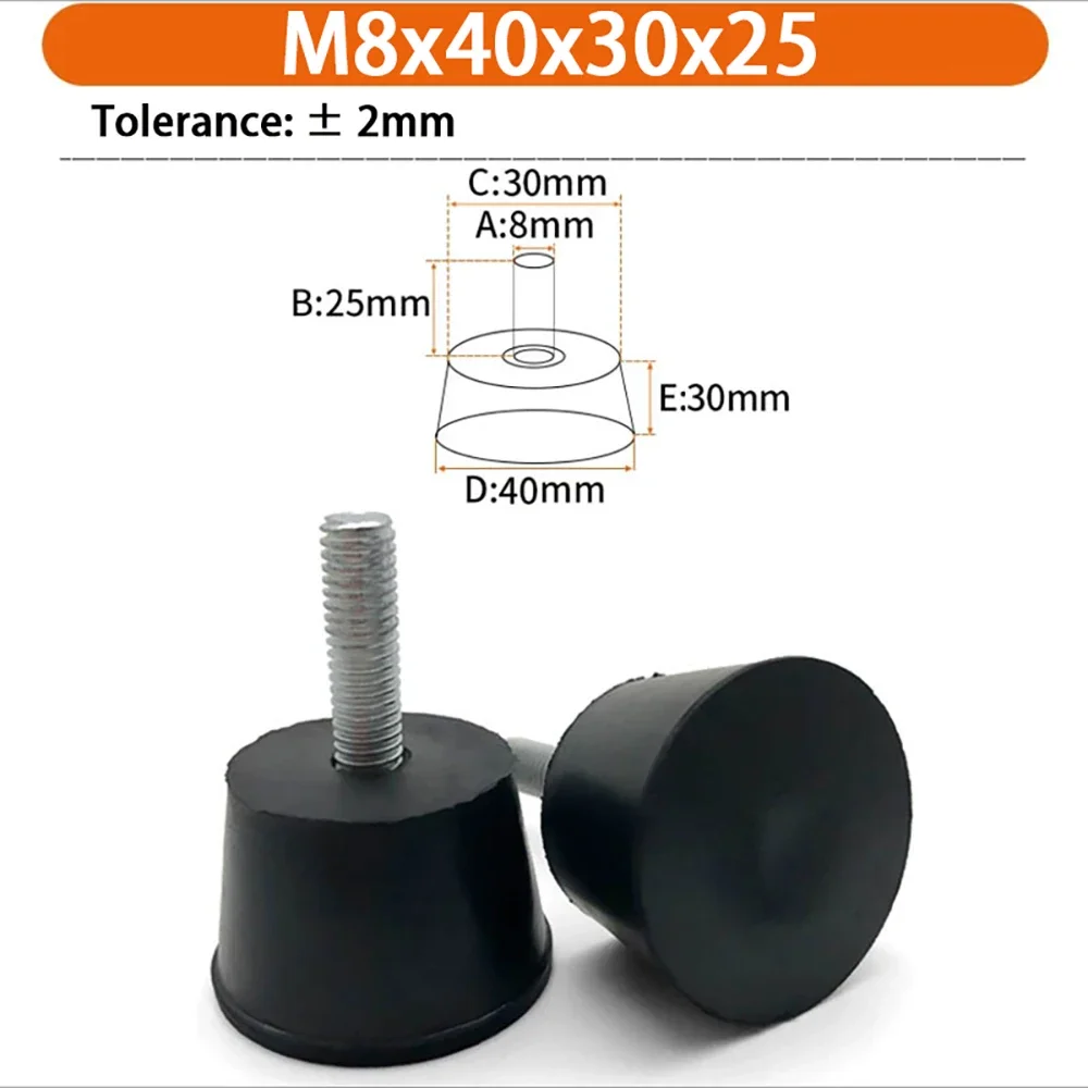 Patas Ajustables de Goma M6 M8 M10 con Tornillo, Patas Niveladoras Negras para Mesa y Silla, Protección Antichoque para Patas de