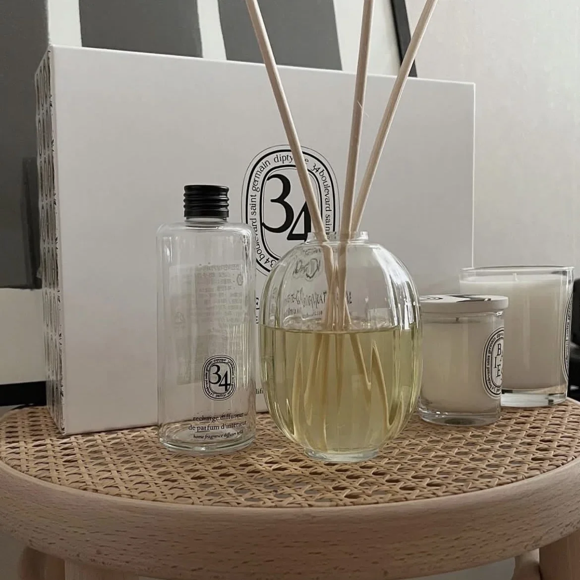 200ml No.34 Aromatherapy Diffuser Baies Fireless Aroma Glass Bottles Set Fragrance Air Diffuser Home Decoration Christmas Gifts