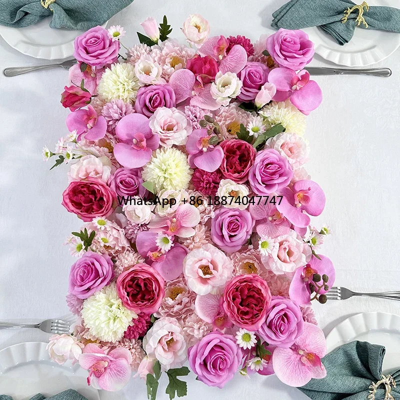 MYQ15 J1 Artificial Pink Phalaenopsis Flower Wall Backdrop Rose Peony Flower Ball  Combination Flower Wall