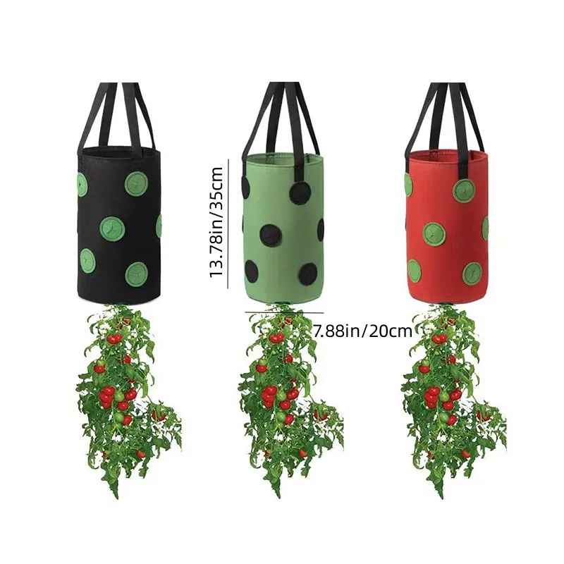 Multi-Function 13 Holes Felt Hanging Tomato Grow Bag Planter Strawberry Vegetable Flower Plant Grow Bags Garden Plant Pot