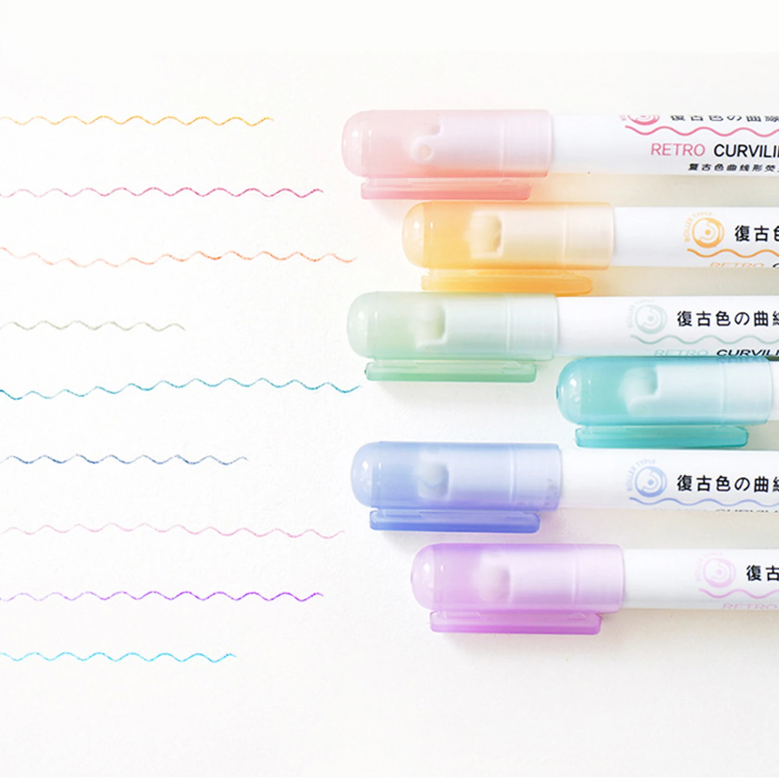 

6 шт., изогнутые ручки-ролики, красочные маркеры, идеально подходят для заметок, ведения журнала, скрапбукинга, художественные принадлежности, ручки-роллеры