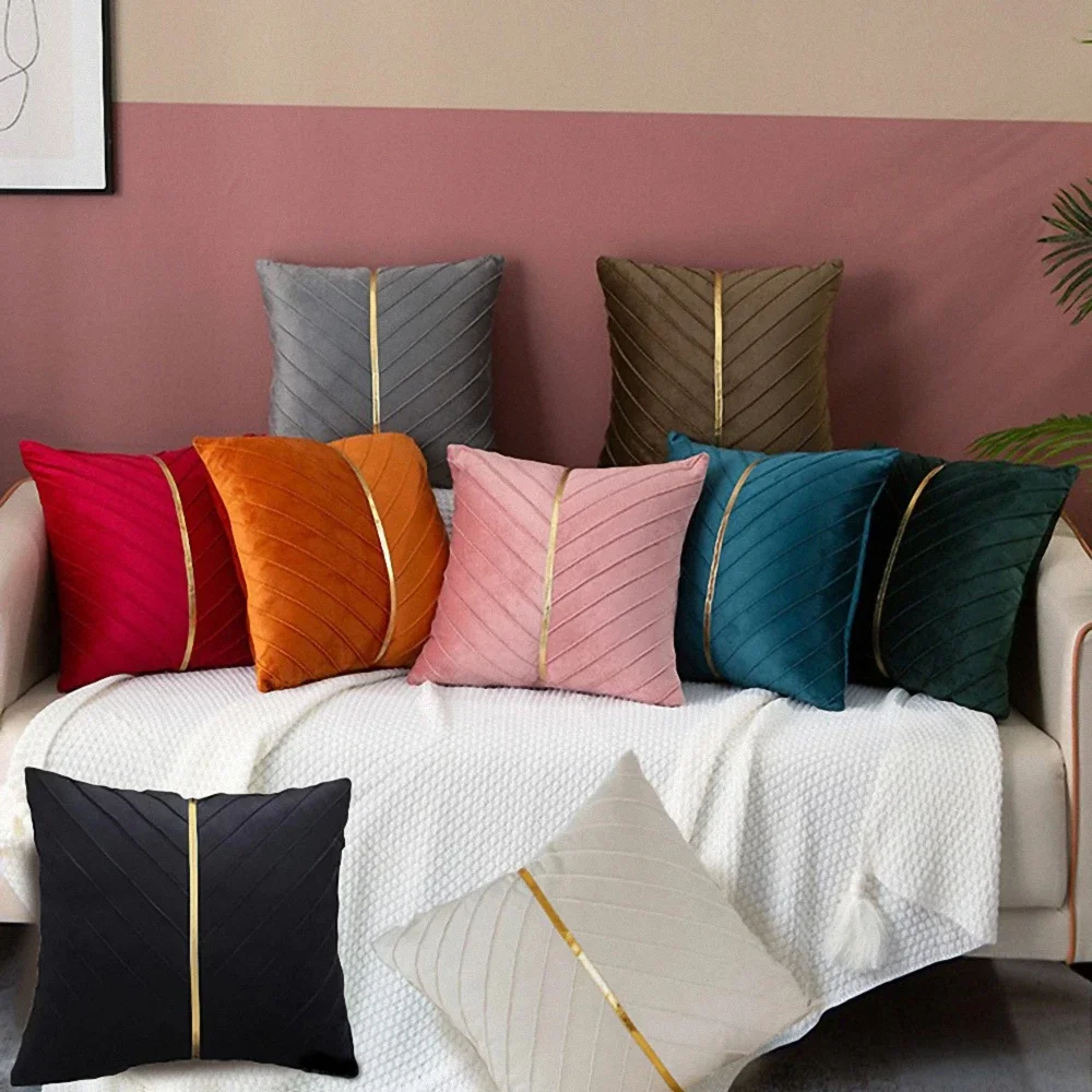 

Contemporary Velvet Pillowcase Hotel Bed Decor Living Room Sofa Cushion Back Pillow Office Bedroom Waist Support Throw Pillow 1